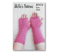 Knitting Pattern for Adults Fingerless Gloves, Finger Less Mitts Pattern, Aran Yarn, Knitted Straight, This is NOT A Pair of Fingerless Gloves, This is one Pattern, Booklet, KP474