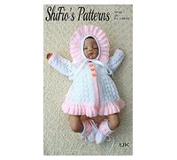 Knitting Pattern for Babies matinee Jacket, Bonnet and Matching Booties, Baby Knitting Pattern, 0 to 3 Months & 3 to 6 Months, Double Knitting, DK, KP188