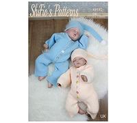 Knitting Pattern for Babies Plain Playsuit and Matching Hat, Sizes 0 to 3 Months, 3 to 6 Months, Babies Double Knitting, Pattern Knitted Sideways, KP182