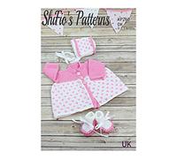 Knitting Pattern for Baby Jacket, Bonnet and Booties, Heart Design, 0 to 3 and 3 to 6 Months, Double Knitting, KP260