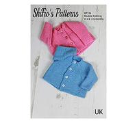 Knitting Pattern for Baby’s Cardigan, Cardi Boys Girls, boy Girl Plain Round Neck, Double Knitting dk 0 to 3 Mths, 3 to 6 mths, KP336
