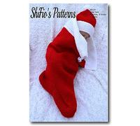 Knitting Pattern for Cocoon in The Shape of A Christmas Stocking, Made in Aran Yarn, Baby Knitting Pattern, Sizes Preemie, 0 to 3 Months, 3 to 6 Months, KP129