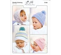Knitting Pattern for Doll or Baby Hats, Create 4 Lovely Designs! Pattern Number: 7158
