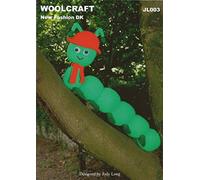 Knitting Pattern for Plush Colin The Caterpillar with Hat and Scarf. Pattern Number: JL003