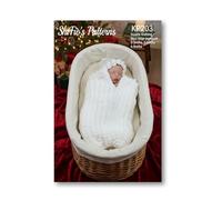 Knitting Pattern for Pom-Pom Yarn, Baby Cocoon and Matching Hat Knitting Pattern in Pom Pom Yarn and Double Knitting, 0-3 Months, 3-6 Months and 6-9 Months, KP203