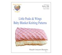 Knitting Patterns for Baby Blankets x 2, Little Peaks & Wings, Double Knit DK Yarn. Beginner Lace Patterns A5 Booklet Size