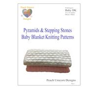 Knitting Patterns for Baby Blankets x 2, Pyramids & Stepping Stones, Double Knit DK Yarn, Beginner Knit & Purl Patterns, A5 Booklet.