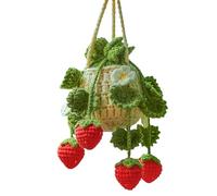 Knitting Pendant - Decorative Mirror Accessory, Strawberry Hanging Ornament | AUTOMABLE CREATIVE FIELD, Rearview Decoration for Girls and Women, Elegant Acts