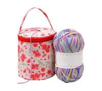 Knitting Projects Organizer Handle-Held storagebagYarn Round storageCase Wool Ball Needle Thread Box Crochet Hook Button Key Holder Portable Craft StorageKnitting Accessories Sewing Supplies Home