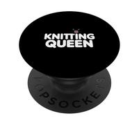 Knitting Queen Yarn Ball Crown Crochet Craft Design PopSockets Adhesive PopGrip