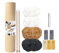 Knitting Set for Beginners Adults Complete Knitting Needles Crochet Set Coaster Knitting Set Coaster Made of Cotton Rope Knitting Coaster Kit Accessories Gift Idea Craft Supplies and Kits