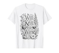 Knitting Shirt for Knitters | Will Knit for Wine T-Shirt