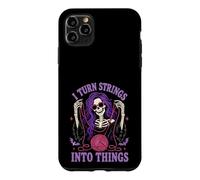 Knitting Skeleton I Turn Strings Into Things Yarn Case for iPhone 11 Pro Max