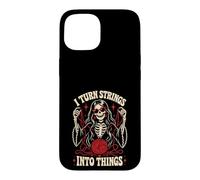 Knitting Skeleton I Turn Strings Into Things Yarn Case for iPhone 15