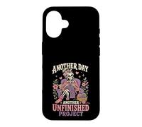Knitting Skeleton Mom Crochet Unfinished Project Case for iPhone 16