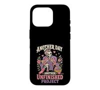 Knitting Skeleton Mom Crochet Unfinished Project Case for iPhone 16 Pro