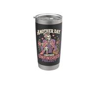 Knitting Skeleton Mom Crochet Unfinished Project Stainless Steel Insulated Tumbler