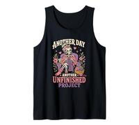 Knitting Skeleton Mom Crochet Unfinished Project Tank Top