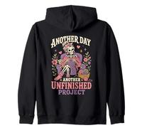 Knitting Skeleton Mom Crochet Unfinished Project Zip Hoodie