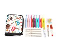 Knitting Stitch Needle Crochet Hook Marker Weaving Tool Set, Premium Metal & TRP Plastic Craft Kit with Cloth Bag, for Knitters, Crocheters and Weavers