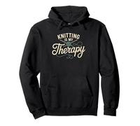 Knitting Therapy Craft Hobby Yarn Lover Knitter Pullover Hoodie
