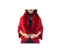 Knitting Thick Women's Loose Shawl, Knitted Shawl,Shawl Wraps for Women Wedding, Ladies Wraps and Shawls (Red)