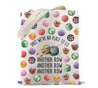 Knitting Tote Bag Since We've No Place to Go Crochet Lover Gift Knitting Shoulder Bag Yarn Lover Gift (Another Row Tote)