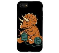 Knitting Triceratops Dinosaur With Yarn Funny Prehistoric Case for iPhone SE (2020) / 7/8