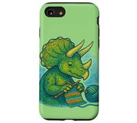 Knitting Triceratops Dinosaur With Yarn Funny Prehistoric Case for iPhone SE (2020) / 7/8