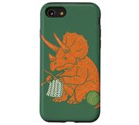 Knitting Triceratops Dinosaur With Yarn Funny Prehistoric Case for iPhone SE (2020) / 7/8