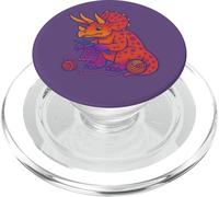 Knitting Triceratops Dinosaur With Yarn Funny Prehistoric PopSockets PopGrip for MagSafe