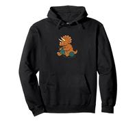 Knitting Triceratops Dinosaur With Yarn Funny Prehistoric Pullover Hoodie