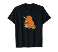 Knitting Triceratops Dinosaur with Yarn Funny Prehistoric T-Shirt