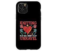 Knitting Unravel Heart and Flowers Design Case for iPhone 11 Pro