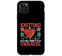 Knitting Unravel Heart and Flowers Design Case for iPhone 11 Pro Max