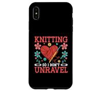 Knitting Unravel Heart and Flowers Design Case for iPhone XS Max