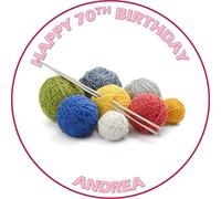 Knitting WAFER circle round edible cake topper (1)