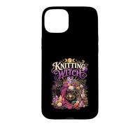 Knitting Witch Funny Knitter Fiber Artist Knitting Case for iPhone 15 Plus