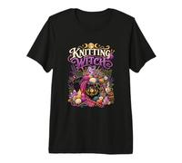Knitting Witch Funny Knitter Fiber Artist Knitting Premium T-Shirt