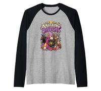 Knitting Witch Funny Knitter Fiber Artist Knitting Raglan Baseball Tee
