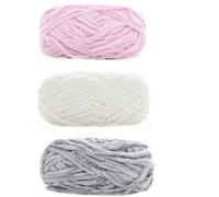 Knitting Wool 3pcs 100g Super Soft Velvet Yarn Chunky Blanket Chenille Yarns for Knitting and Crochet for Needle Craft(Mix H)