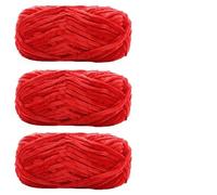 Knitting Wool 3pcs 100g Super Soft Velvet Yarn Chunky Blanket Chenille Yarns for Knitting and Crochet for Needle Craft(Color17)