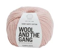 Knitting Wool and the Gang Shiny Happy Cotton Aran - Plain Crochet Yarn - 10 Ply - 14 Cameo Rose