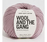 Knitting Wool and the Gang Shiny Happy Cotton Aran - Plain Crochet Yarn - 10 Ply - 152 Mellow Mauve