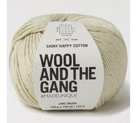 Knitting Wool and the Gang Shiny Happy Cotton Aran - Plain Crochet Yarn - 10 Ply - 292 Lime Crush