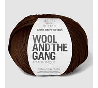 Knitting Wool and the Gang Shiny Happy Cotton Aran - Plain Crochet Yarn - 10 Ply - 338 Espresso Brown