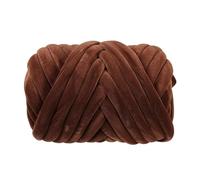 Knitting Wool Filled Yarn Long 3cm Thick Handmade Woven Wool Blanket Line Cloth Strip Pillow DIY Cat Nest for Needle Craft(Dark Brown)