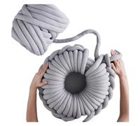 Knitting Wool Hand Knitting Spin Coarse Thread DIY Pet Nest Thick Chunky Yarn Cotton Wool Tube Crochet for Needle Craft(250g Light Gray)