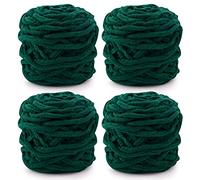 Knitting Wool Yarn 4 x 100g Multi-Colored Soft Chunky Yarn for Crochet Projects Making Plush Balls Handmade Bags Sweaters Shoes Hats Sweaters Blankets Scarves