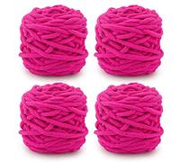 Knitting Wool Yarn 4 x 100g Multi-Colored Soft Chunky Yarn for Crochet Projects Making Plush Balls Handmade Bags Sweaters Shoes Hats Sweaters Blankets Scarves